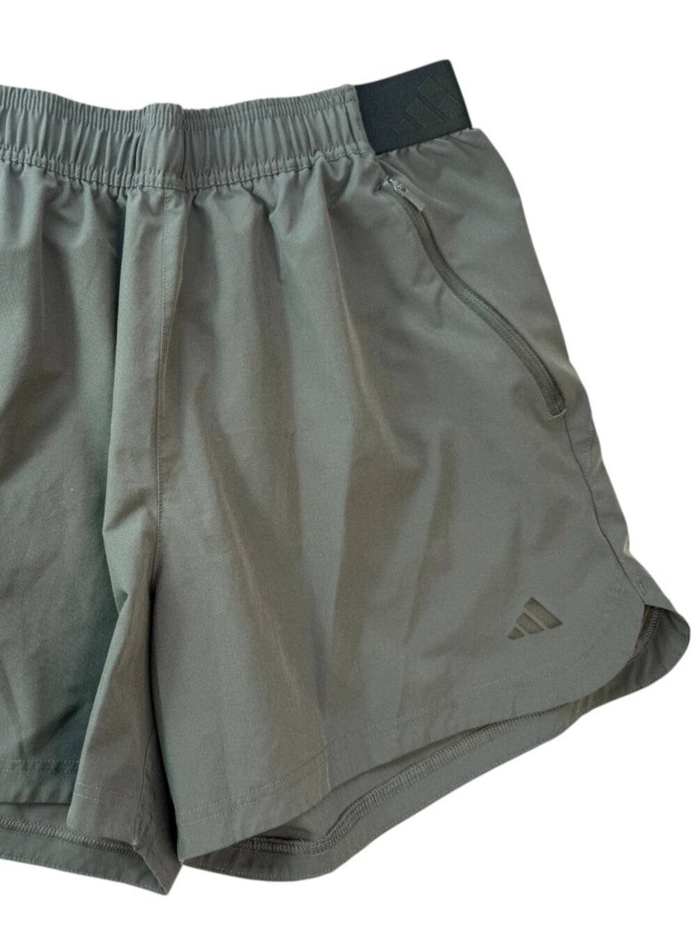 ADIDAS Gray Athletic Shorts Size Women's Large 5" Inseam. Elastic Waistband